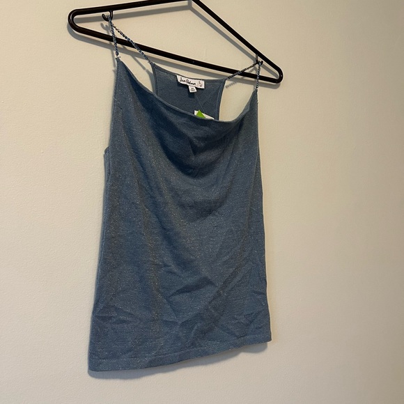 NWT Vintage Blue Gem Stone Straps Fairy Sparkle Knit Cowl Neck Tank Sam Edelma - Picture 7 of 10